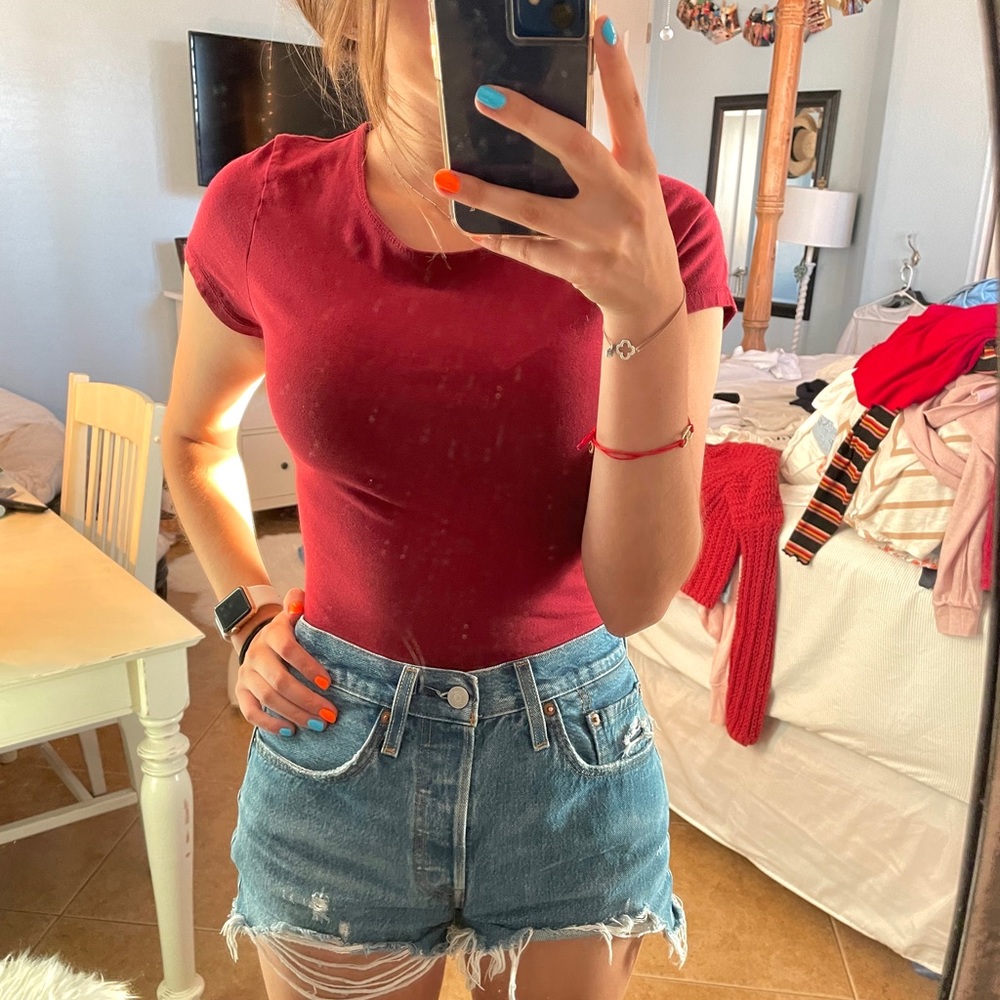 Maroon red bodysuit